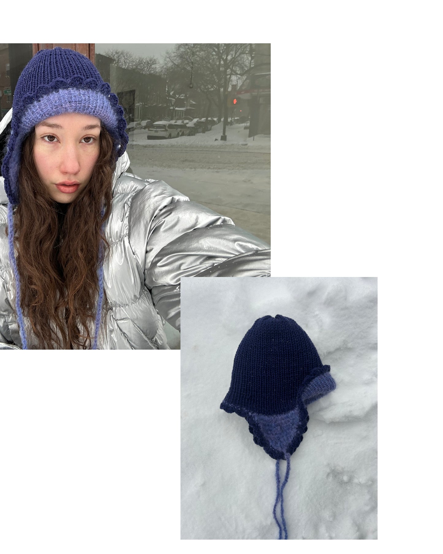 Reversible Tulip trapper beanie🪻