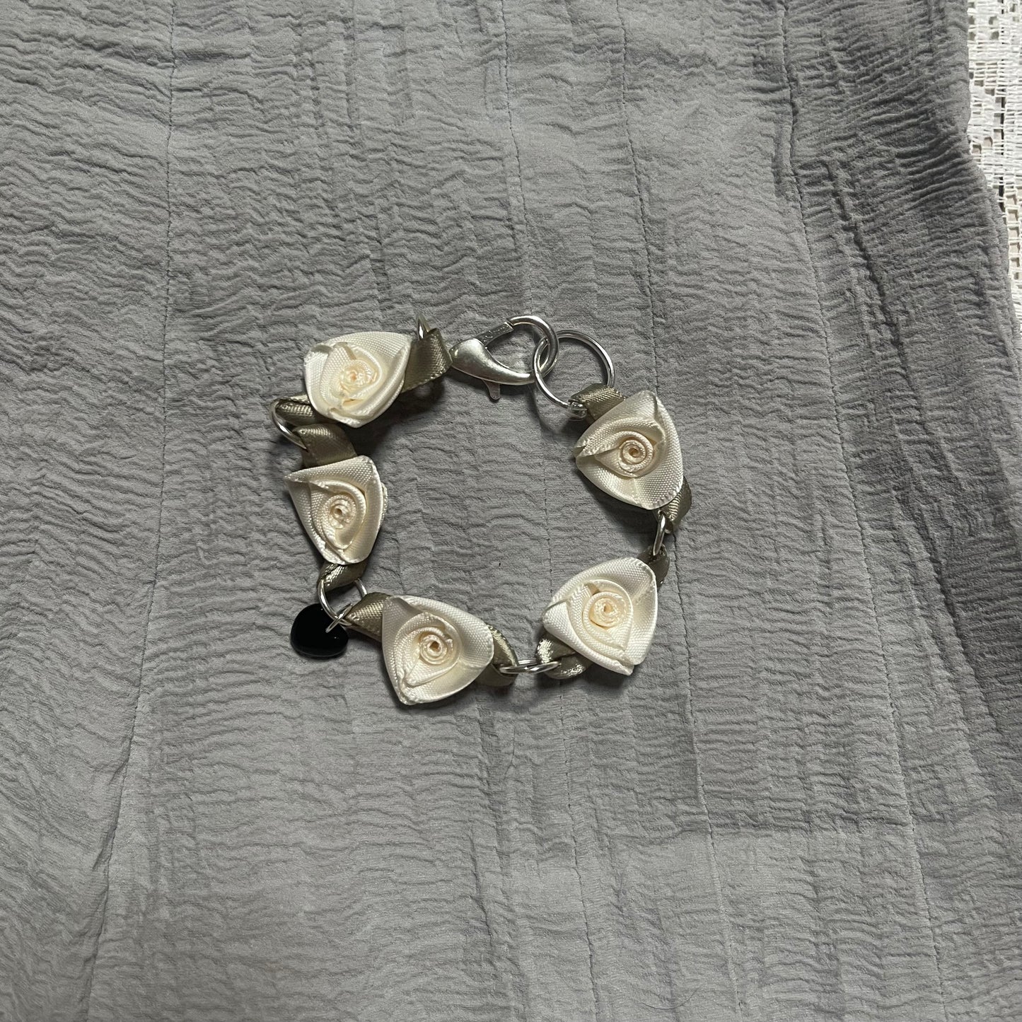 White Rosette Bracelet