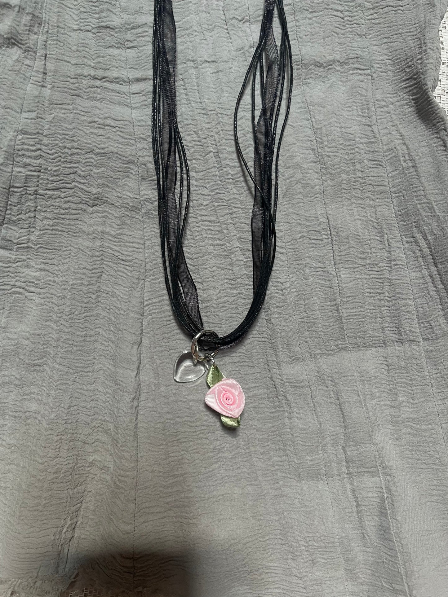 Clear heart necklace