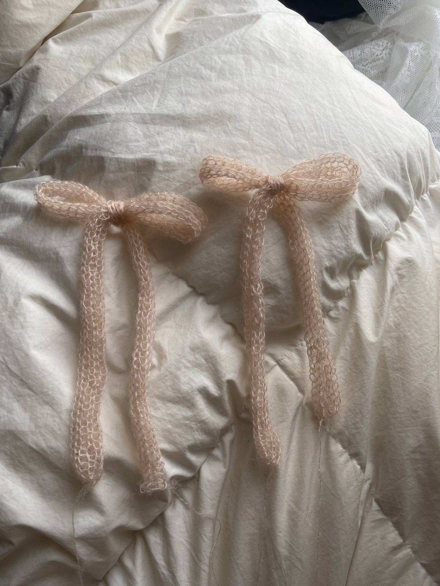 Dusty Rose Mohair Bows
