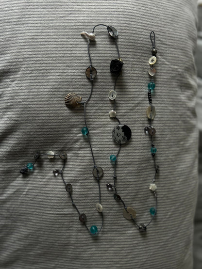 Blue beaded belt