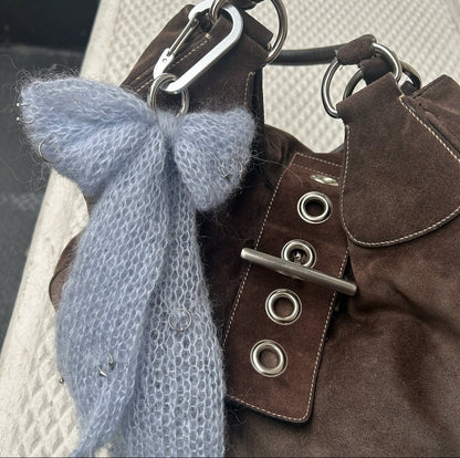 Pierced mohair bow charm