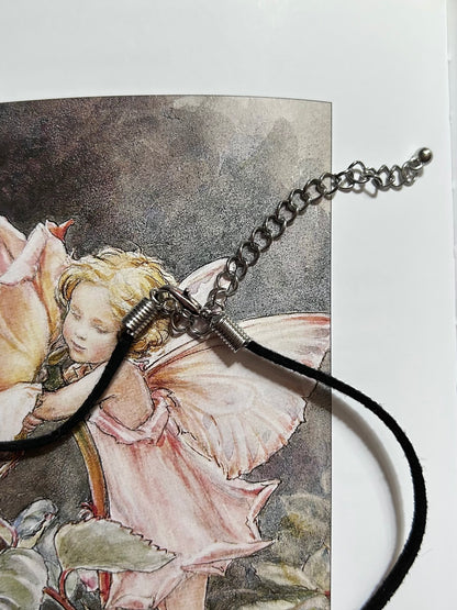 Button Suede Necklace