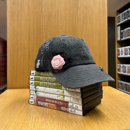 Mink Rose denim cap ૮꒰ ྀི >⸝⸝⸝< ྀི꒱ა
