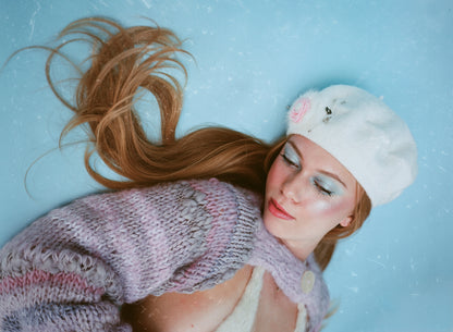 Mink rose Baret hat
