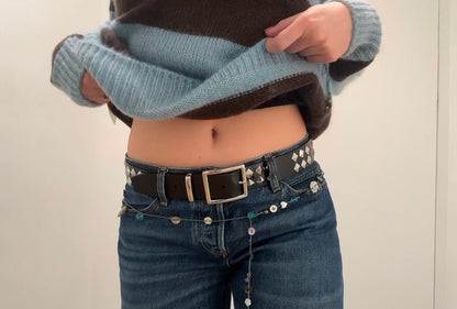 Blue beaded belt