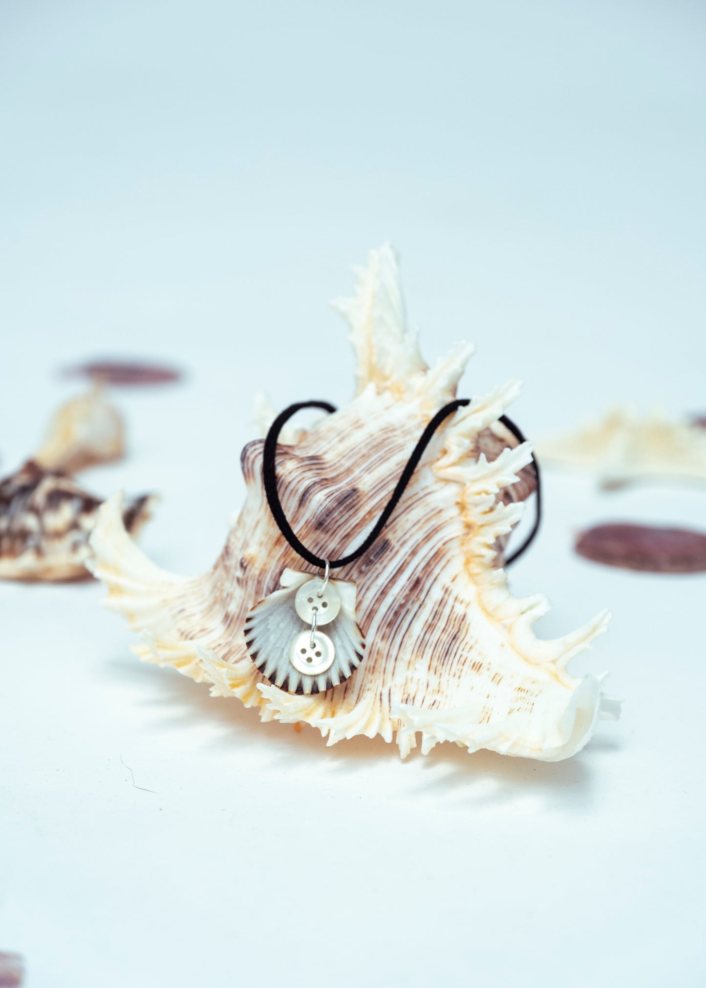 Button Suede Necklace