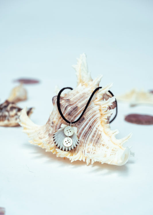 Button Suede Necklace