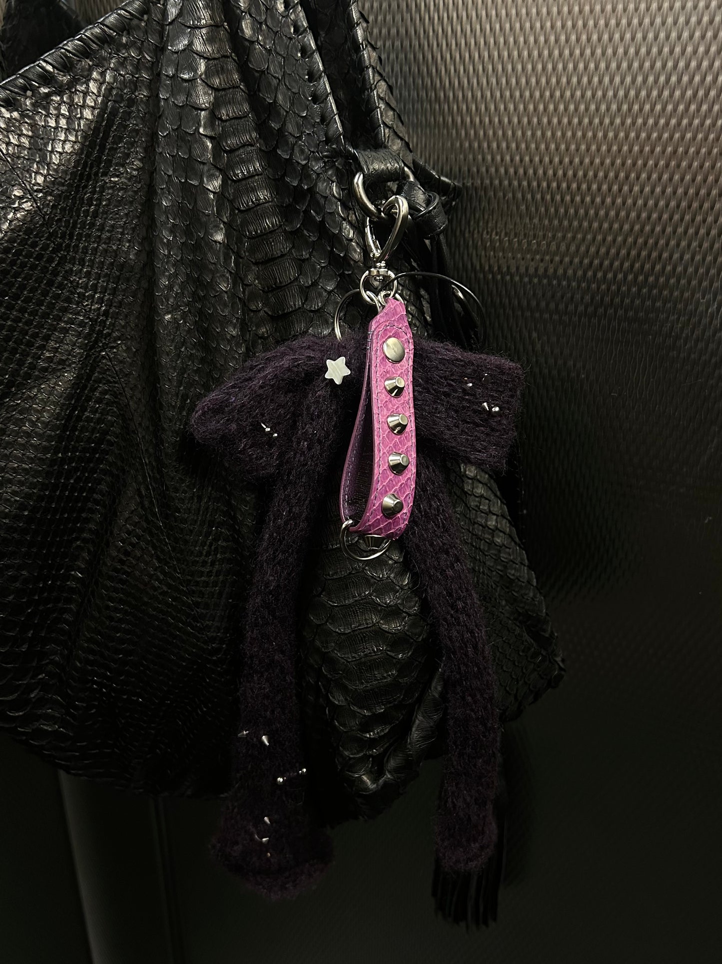 Studded Python Key Chain