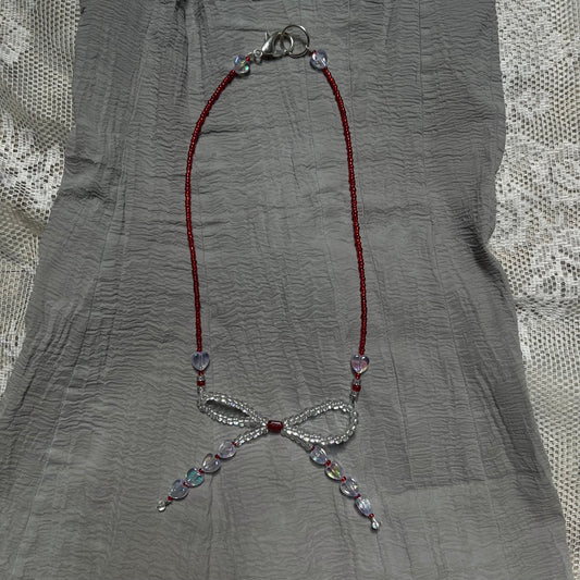Scarlet bow necklace