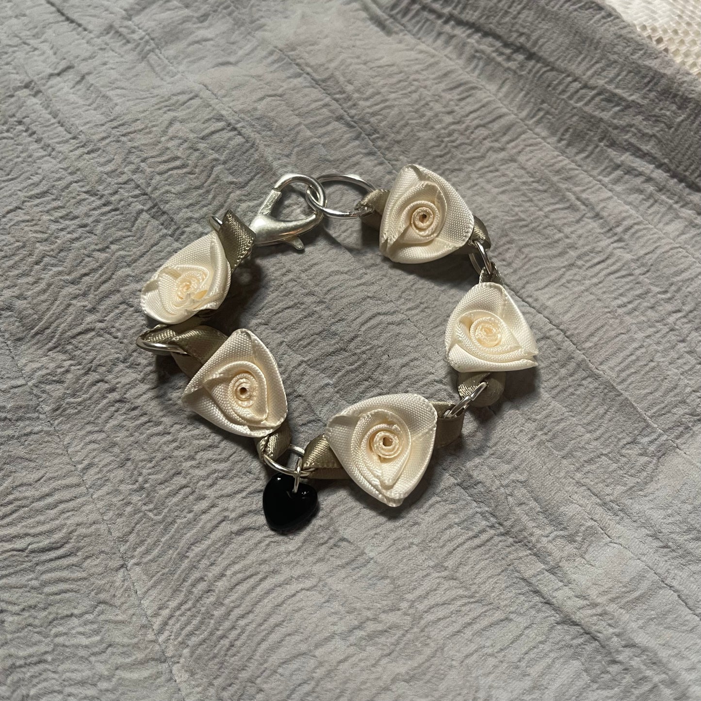 White Rosette Bracelet