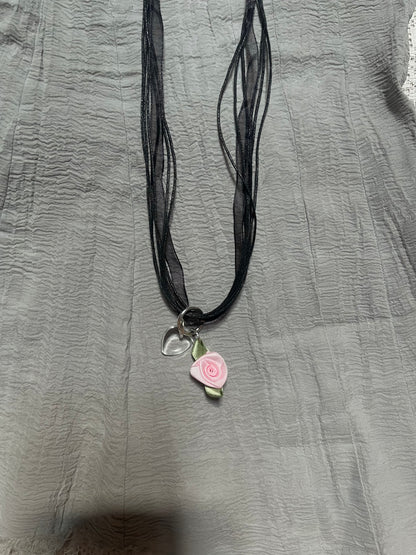 Clear heart necklace