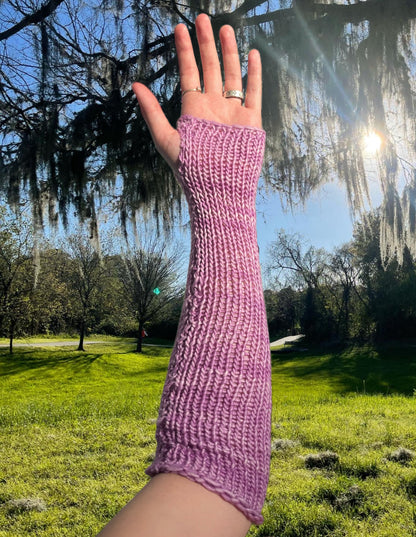 Purple Rosette arm warmers