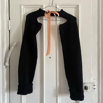 Peach and Black Bow Sleeve